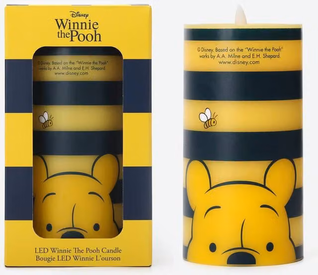 Disney Winnie the Pooh Inspired Yellow LED Pillar Candle with Flicker Effect – 1