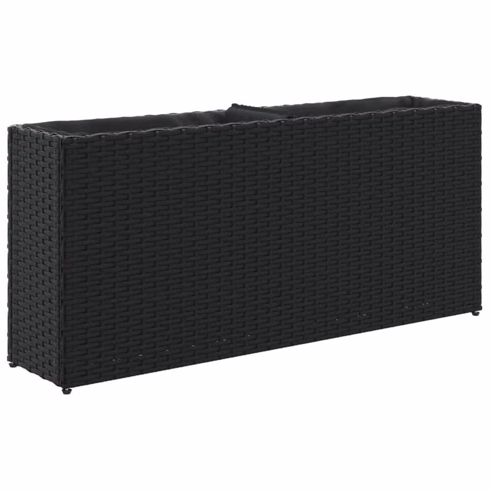 Berkfield Home Garden Planter with 2 Pots, Black, W/D/H: 90 x 20 x 40 cm – 2