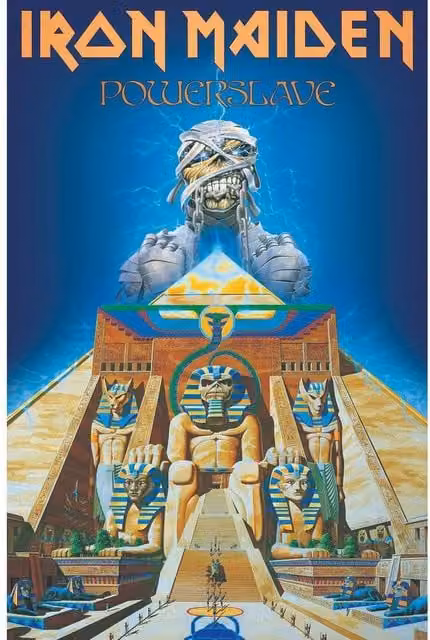 Iron Maiden Powerslave Blue Textile Graphic Wall Poster