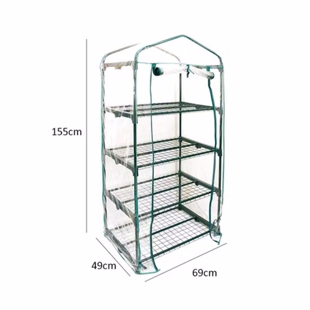 NESTLUNE 4 Tier Mini Greenhouse in Green for Garden and Balcony, W/D/H: 100 x 100 x 155 cm – 2