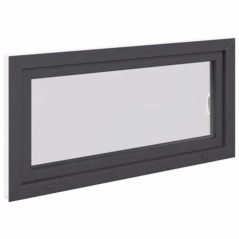 Berkfield Home RISOR Basement Tilt and Turn Window, Anthracite, W: 120 cm, H: 60 cm, DIN Right
