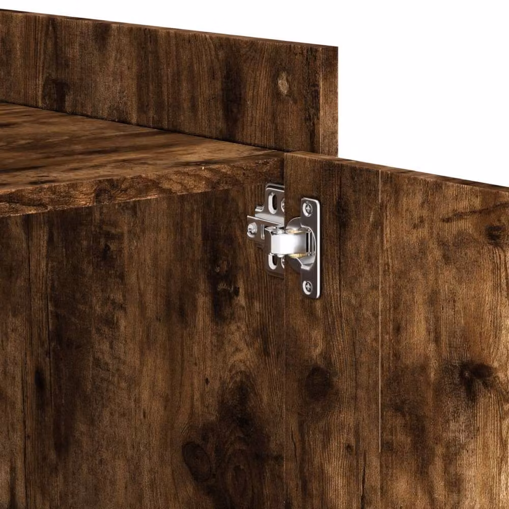 Berkfield Home Decorative Bedside Cabinet in Smoked Oak Brown, W/D/H: 45 x 50 x 50 cm – 7