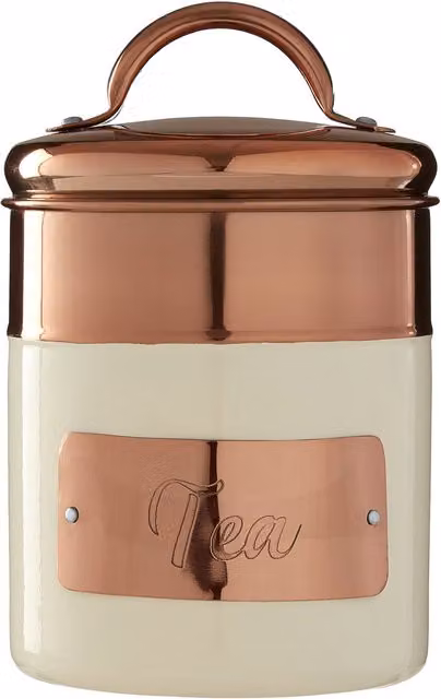 Orsina Prescott Cream and Copper Tea Canister – 1