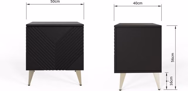 Frank Olsen Ava Square Side Table in Black and Gold Lacquered Finish