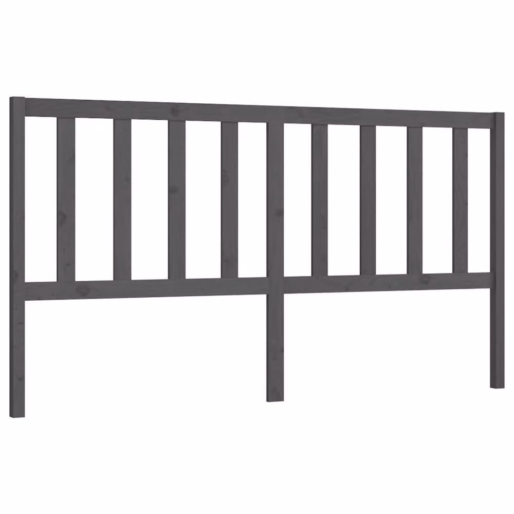 Berkfield Home Beautiful Bed Headboard in Grey Solid Pine Wood, W: 206 cm, D: 4 cm, H: 100 cm – 2