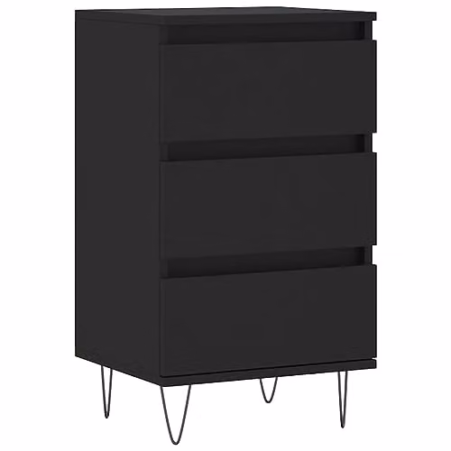 vidaXL Modern Black Matt Sideboard in MDF and Metal, W/D/H: 40 x 35 x 70 cm