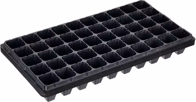 Living and Home 10 Pack of Durable 50 Cell Black Plastic Seedling Trays