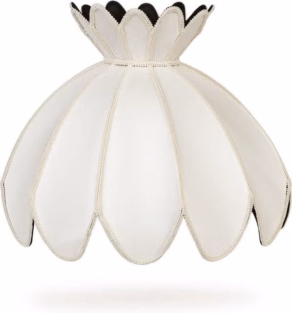 House of Hackney Galanthus Silk Dome Lampshade in Beige and White