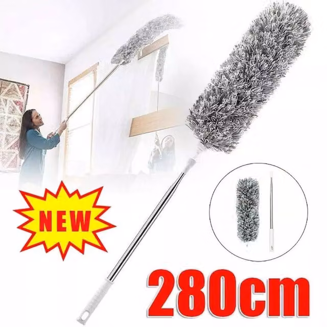 PAWNORA Grey Extendable Feather Duster with Telescopic Handle