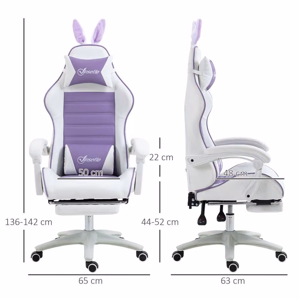 ERGOVEXA Purple Ergonomic Gaming Chair with Headrest and Armrests – 2