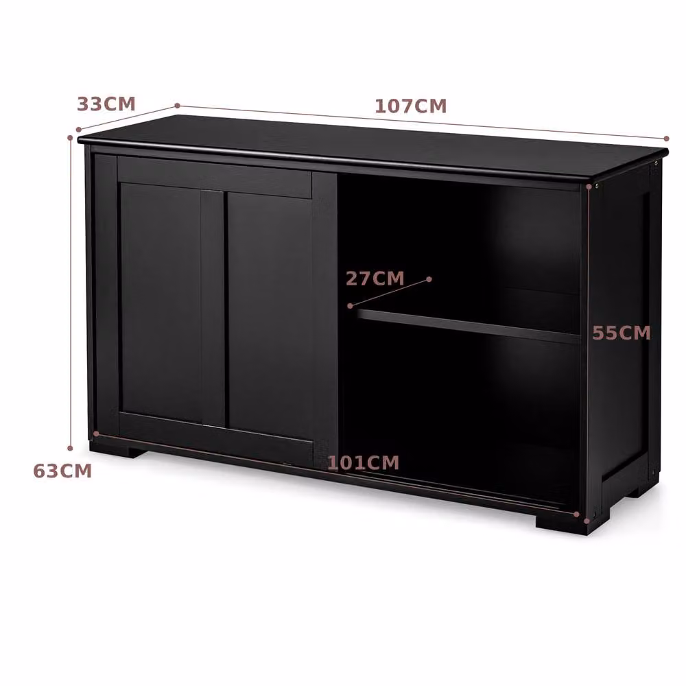 Costway Modern Freestanding Kitchen Storage Cabinet in Matt Black – 2