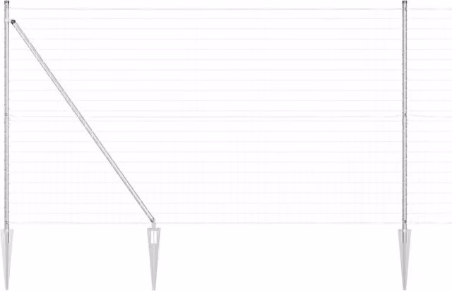 Berkfield Home Euro Fence in Silver Galvanised Steel with 7 Spike Posts, 1.6 x 10 m – 1