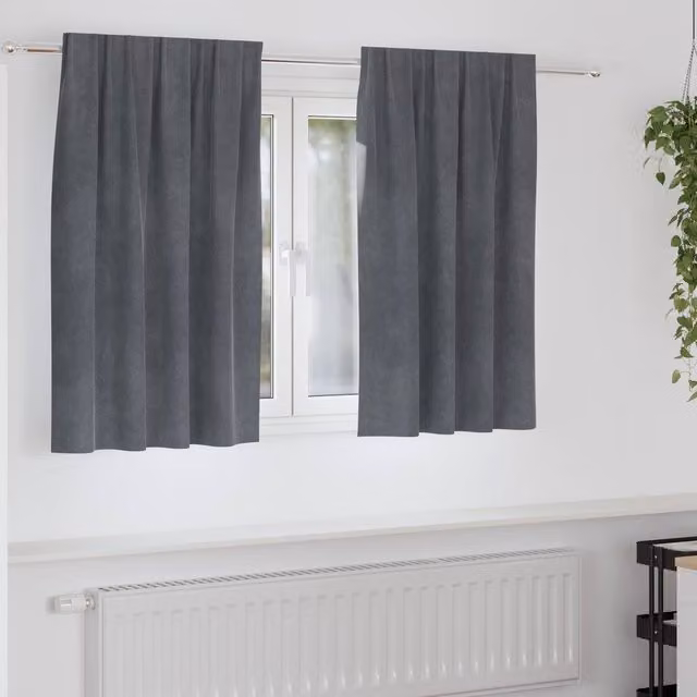 Berkfield Home Blackout Velvet Curtains, 2 Pack, Super Light Grey