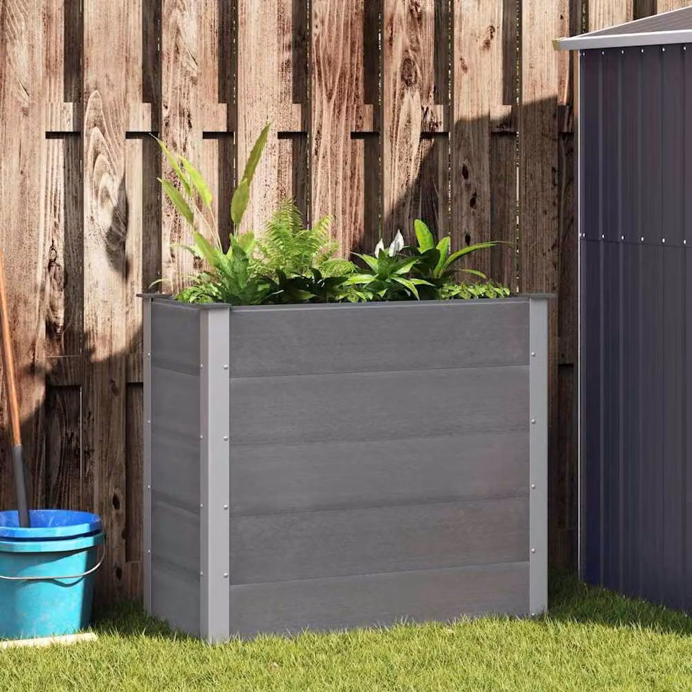 Berkfield Home Garden Grey WPC Raised Bed W/D/H: 100 x 50 x 91 cm – 2