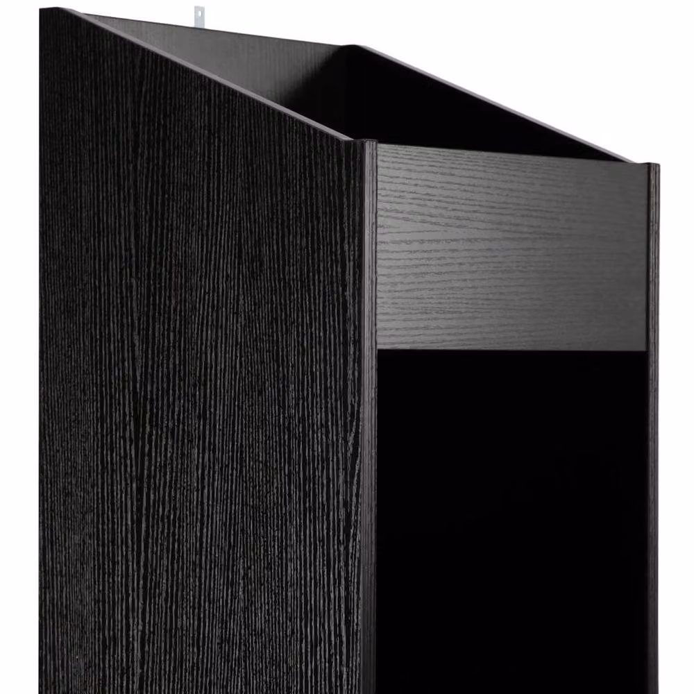 FLAVORA Black Vinyl Record Storage Organiser with Media Compartments and Back Panel – 4
