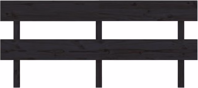Berkfield Home Beautiful Bed Headboard in Black Solid Pine Wood, W: 184 cm, D: 3 cm, H: 81 cm – 1