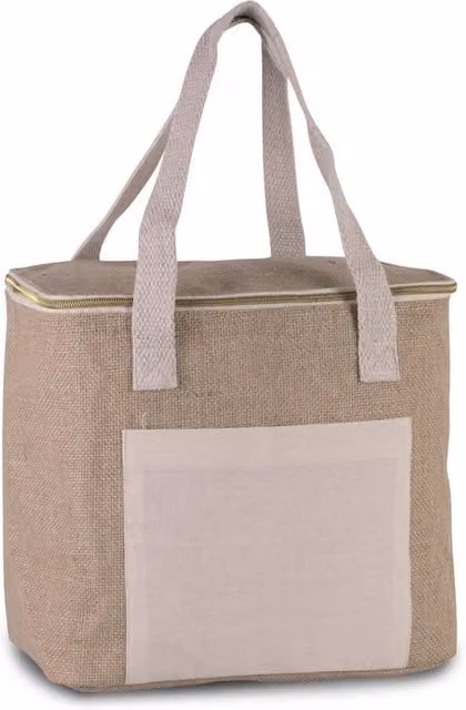 Kimood Large Jute Cool Bag in Beige/Sand