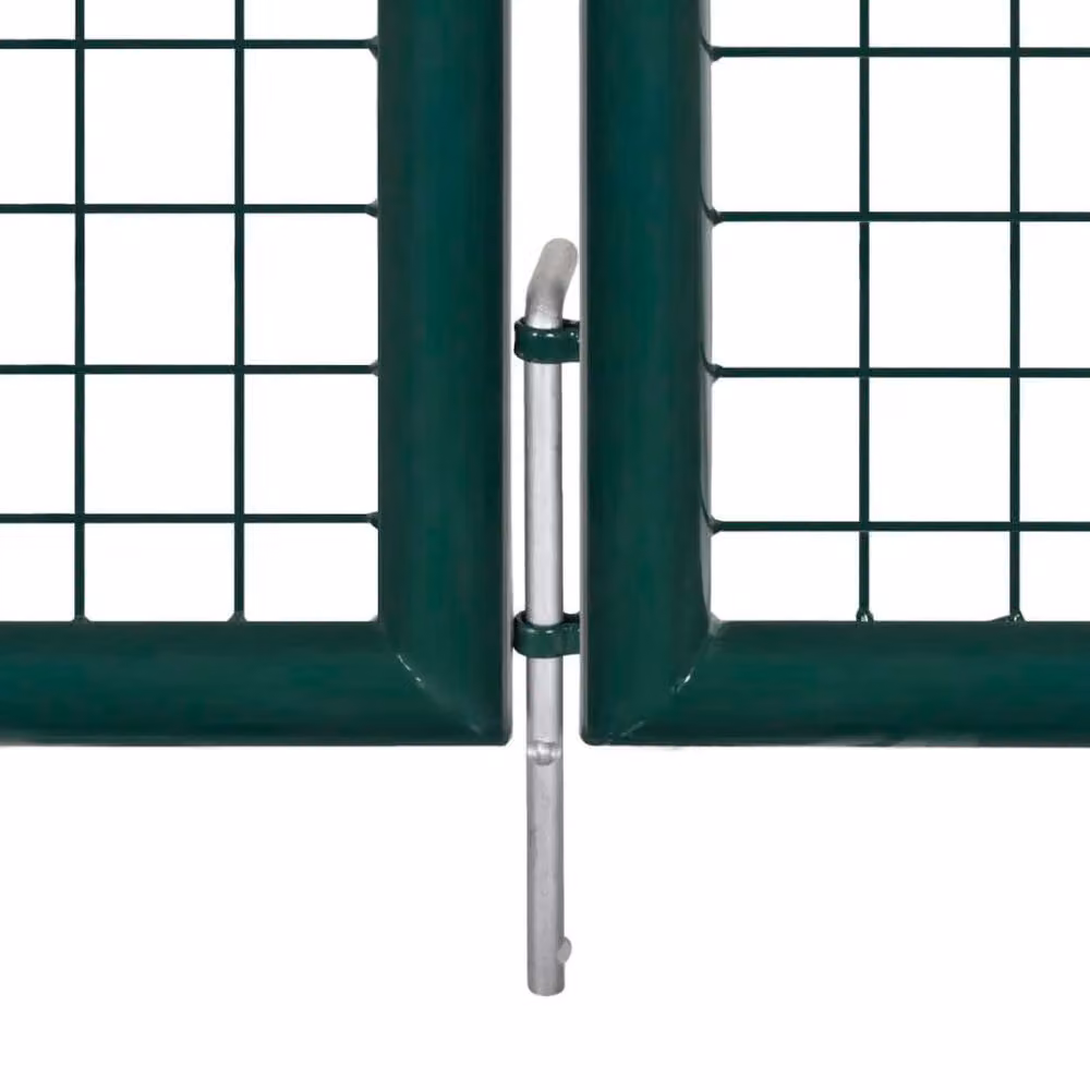 Berkfield Home Green Steel Swing Fence Gate W: 306 cm, H: 175 cm – 4