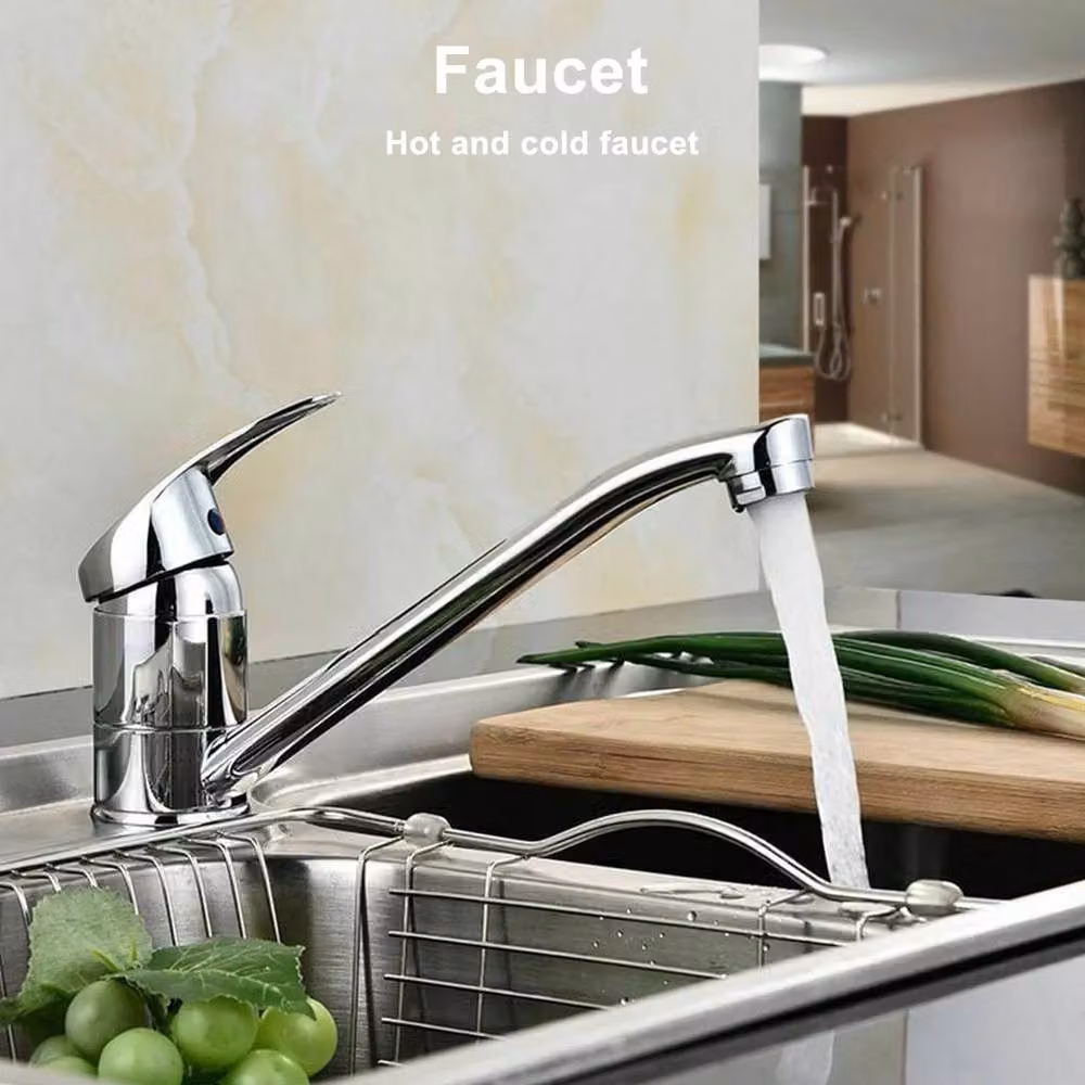 KORVIXA Single Lever Kitchen Sink Mixer Tap with Swivel Spout in Silver Chrome – 2