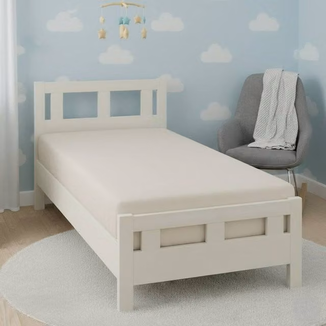Snug City Flannelette Cot Bed Fitted Sheet in Beige, W/D/H: 70 x 140 cm