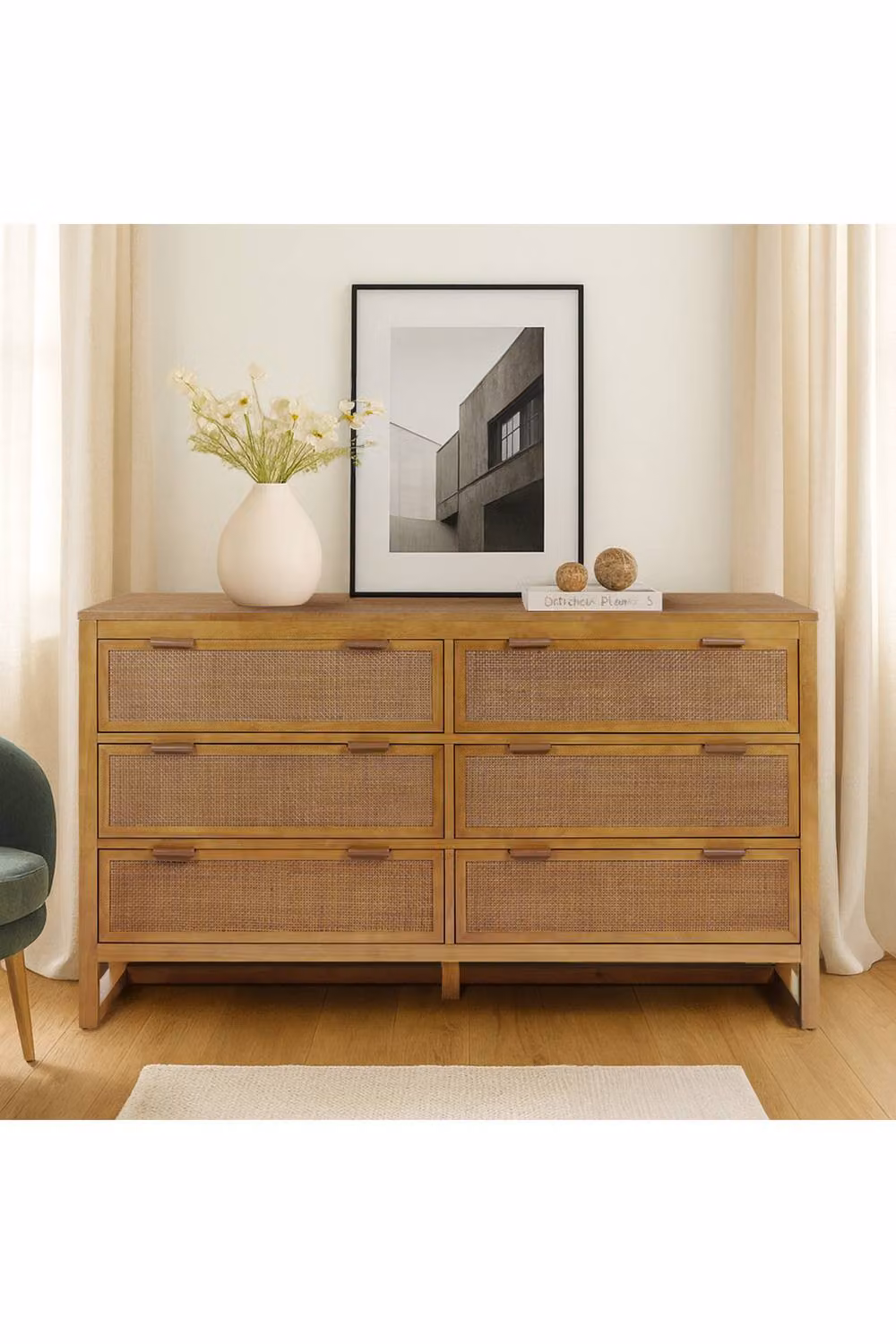 Teamson Home Hatteras 6 Drawer Bedroom Chest of Drawers in Sand and Brown – 2
