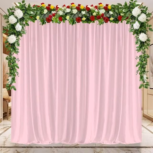 Trimming Shop Plain Spandex Backdrop Curtain, Pink, W: 300 cm, H: 300 cm, D: 43 cm
