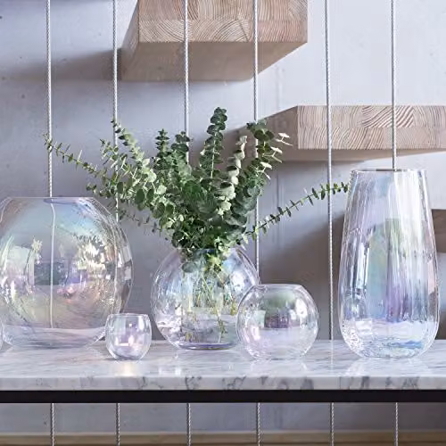 LSA International Pearl Vase in White Mother of Pearl, Height: 28 cm – 2