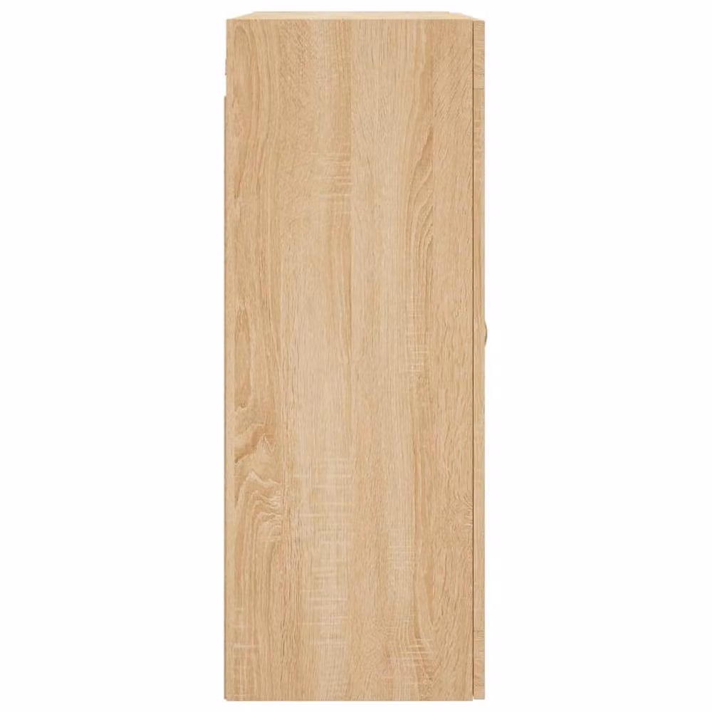 Berkfield Home Wall Mounted Cabinets, 2 Piece Set in Sonoma Oak and Light Tan with Glass Doors – 3