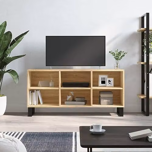 vidaXL Modern TV Cabinet in Brown, W/D/H: 103.5 x 50 x 50 cm – 2