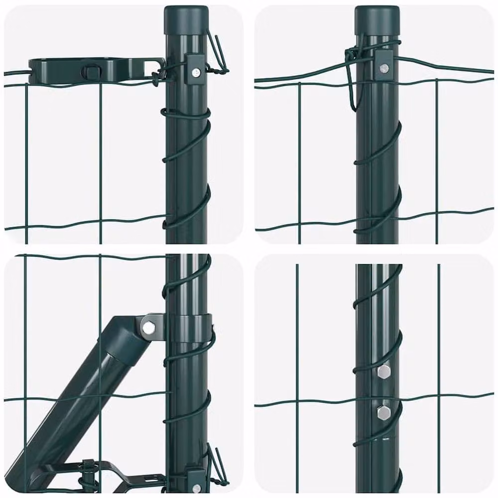 Berkfield Home Green Euro Fence with 7 Spike Posts, Galvanised Steel, 1.6 x 10 m – 5