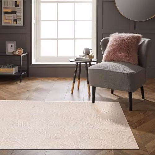 Esselle Blenheim Small Diamond Woven Rug, Beige, W: 120 cm, D: 170 cm – 3