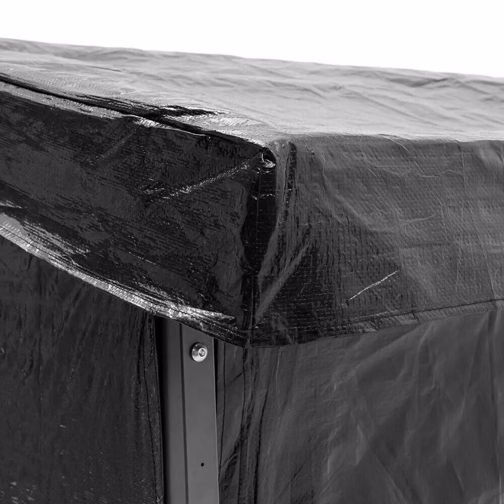 FORGEVIO Metal Steel Outdoor Storage Shed in Black, W/D/H: 110 x 70 x 145 cm – 4