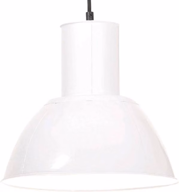 Berkfield Home Round White Metal Hanging Lamp, Diameter: 28.5 cm, E27, 25 W