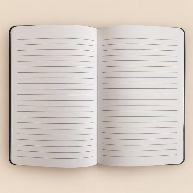 KDMK Dark Green Velvet Softcover Lined Notebook with Silver and White Details