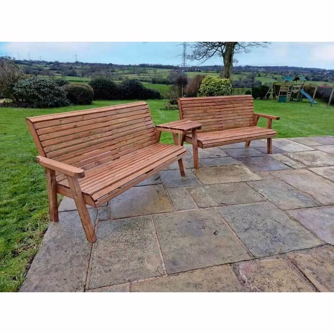 Churnet Valley Garden Furniture Ltd Valley 2X3B Set Angled Tray in Brown with Upholstered Cushions – 2