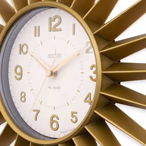 Acctim Stella Gold Starburst Quartz Wall Clock, Diameter: 43 cm – 3