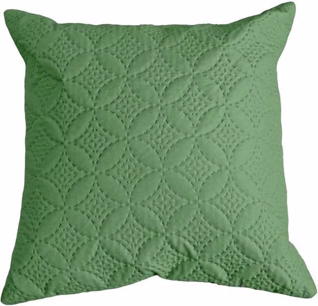 Homescapes Green Ultrasonic Quilted Embossed Square Cushion Cover, W/D/H: 40 x 40 x 40 cm – 1