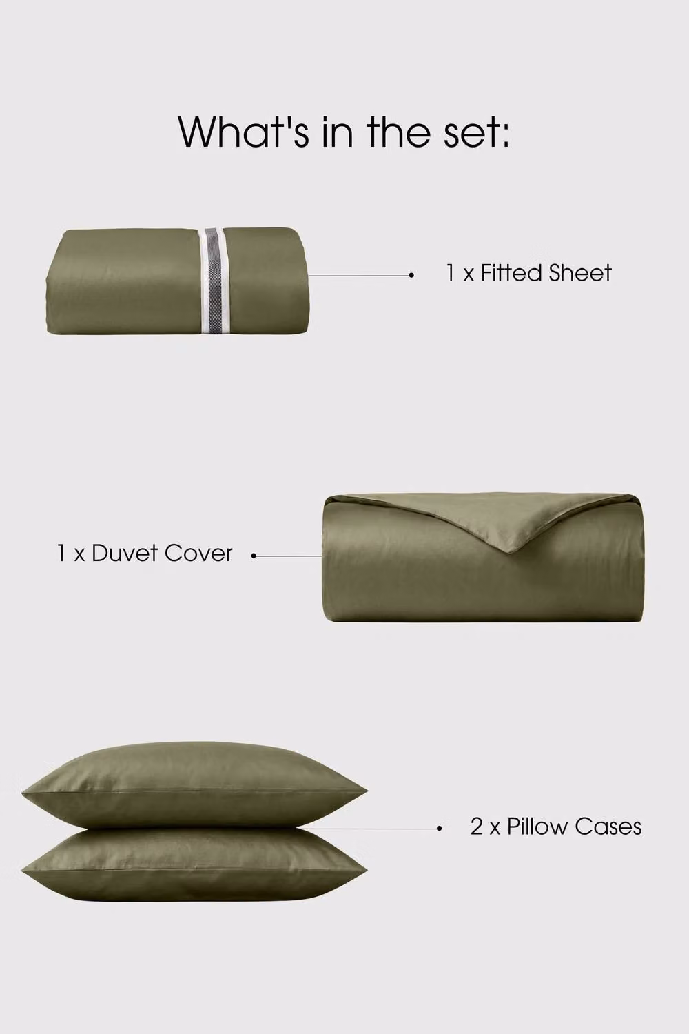 Bedable 100% Cotton Sateen Bedding Set, Green, King Size – 4