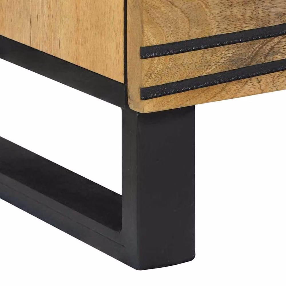 Berkfield Home Modern Mango Wood Sideboard in Brown, W: 60 cm, D: 33.5 cm, H: 75 cm – 5