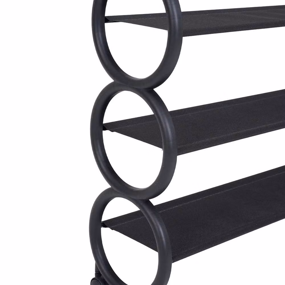 FORGEVIO Black 3 Tier Slim Rolling Shoe Rack, W/D/H: 46 x 20 x 56 cm – 4
