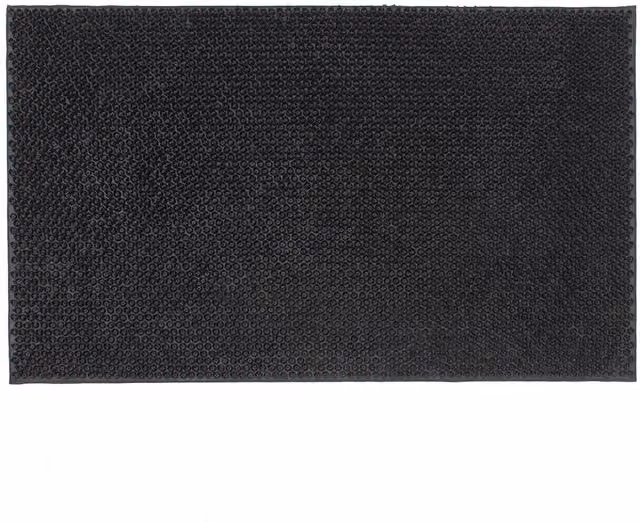 JVL Black Rubber Condor Astro Turf Effect Doormat, W: 45 cm, D: 75 cm