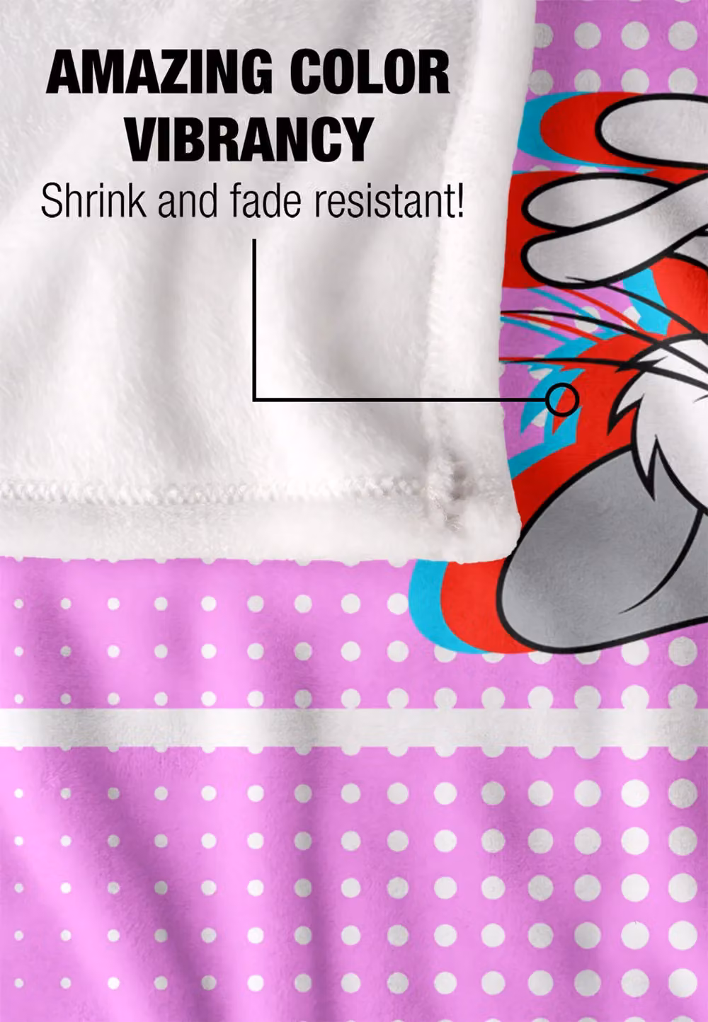 Warner Brothers Looney Tunes Silky Touch Super Soft Fluffy Throw Blanket, White and Multicolour, W: 152 cm, D: 127 cm – 3