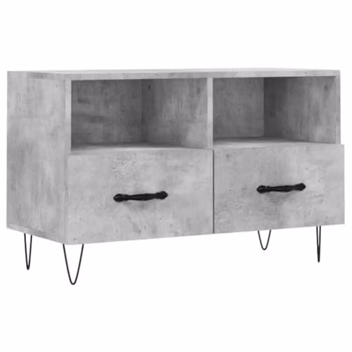 vidaXL Modern TV Cabinet in Concrete Grey, W/D/H: 80 x 36 x 50 cm