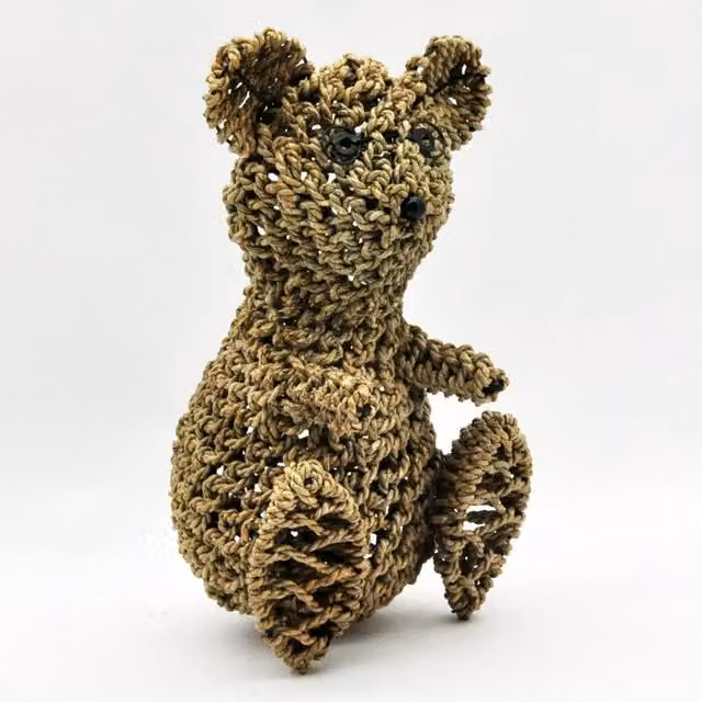 Minster Freestanding Teddy Bear in Seagrass Natural, W/D/H: 37 x 30 x 55 cm