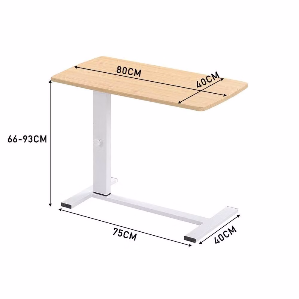 EONLION Height Adjustable Overbed Table and Laptop Tray in Brown Wood, Width: 100 cm – 2