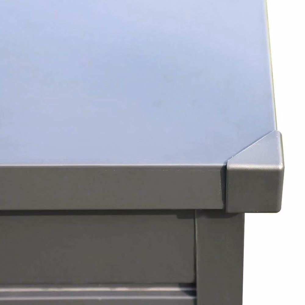 FLAVORA Large Steel Garden Storage Box in Grey, W/D/H: 72 x 62 x 63 cm – 2