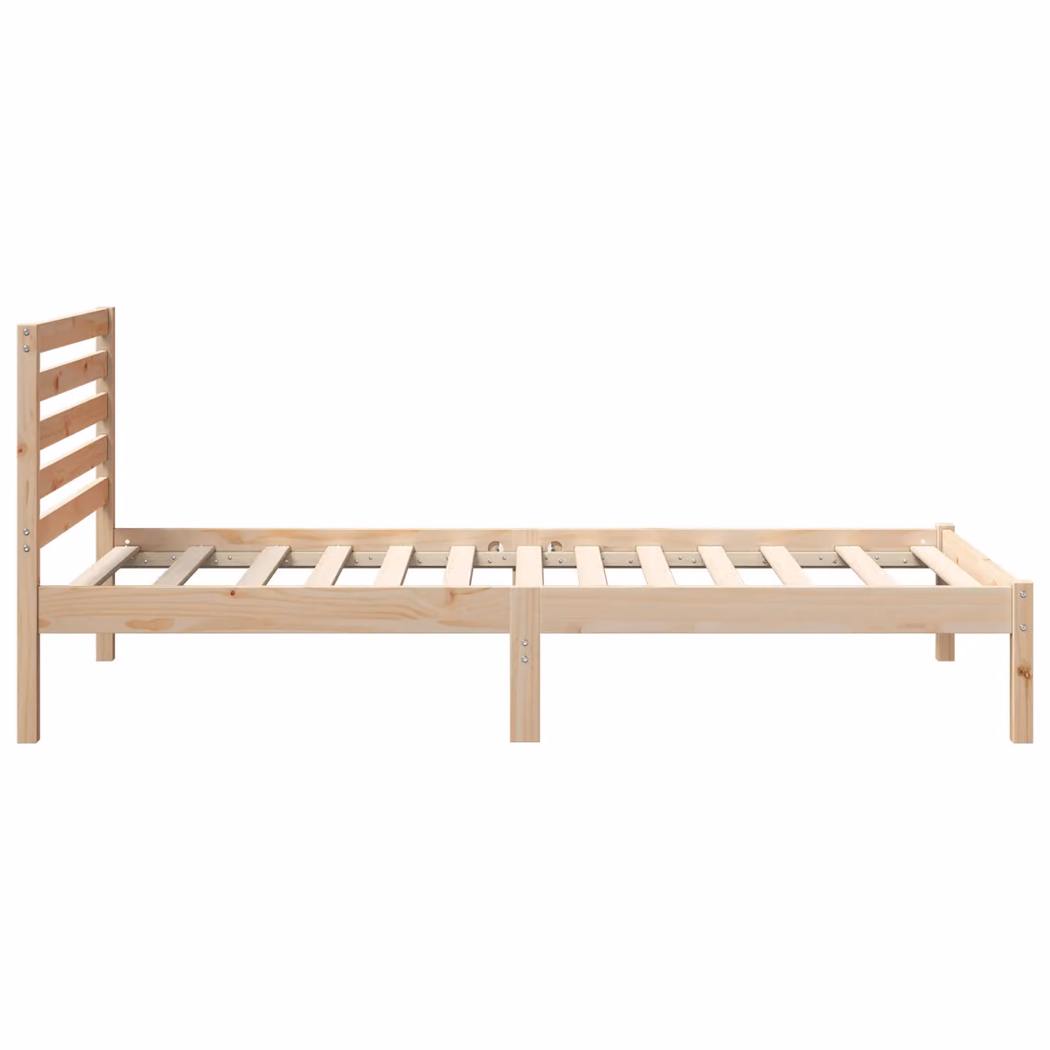 Berkfield Home Solid Pine Wood Bed with Headboard, Brown, W: 75 cm, L: 190 cm – 2