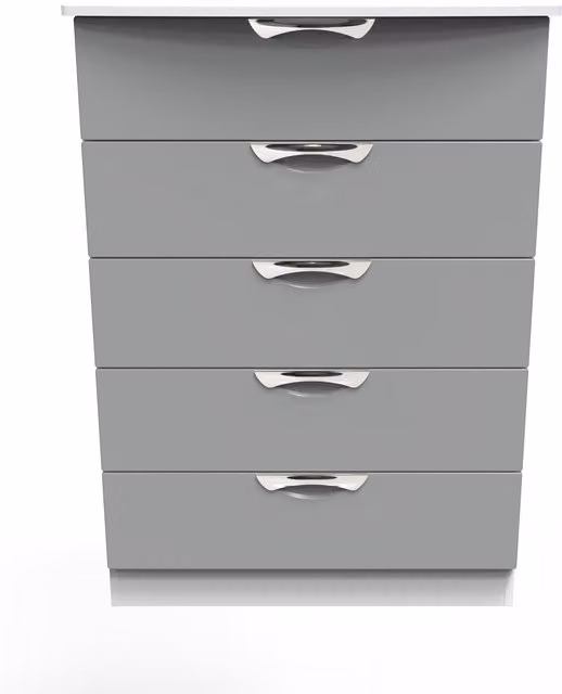2 U Holborn 5 Drawer Chest in Dark Grey, Ready Assembled