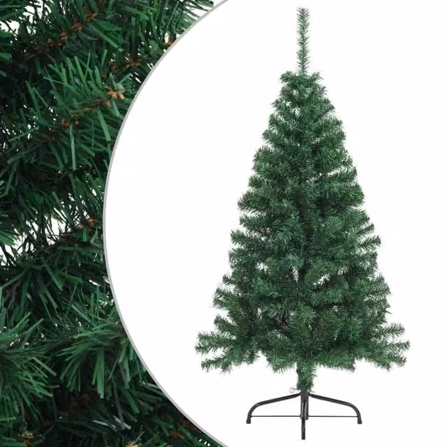 Berkfield Home Artificial Half Christmas Tree in Green with Stand, Height: 120 cm – 1