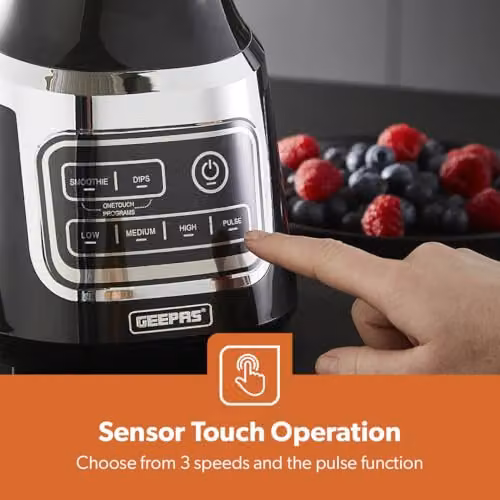 Geepas 900W Jug Blender and Smoothie Maker with 1.5L Container, 3 Speeds and Pulse, Black – 3